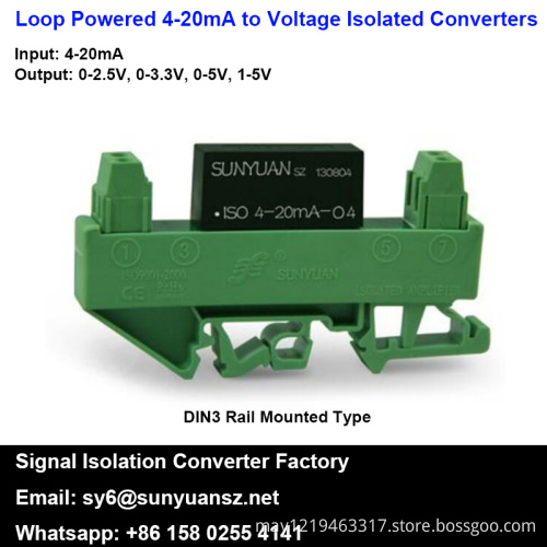4-20mA Current to 0-5V/0-3.3V/0-2.5V Isolated Converters